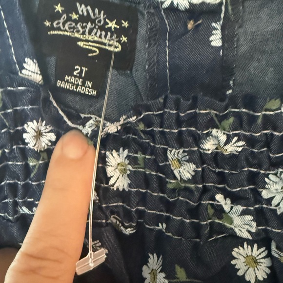 My Destiny Denim Floral Navy Kids Casual Dress- 2T NWOT - Picture 3 of 3